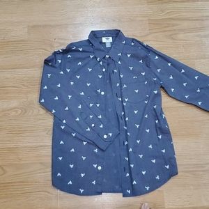 Unisex kids bicycle button up shirt